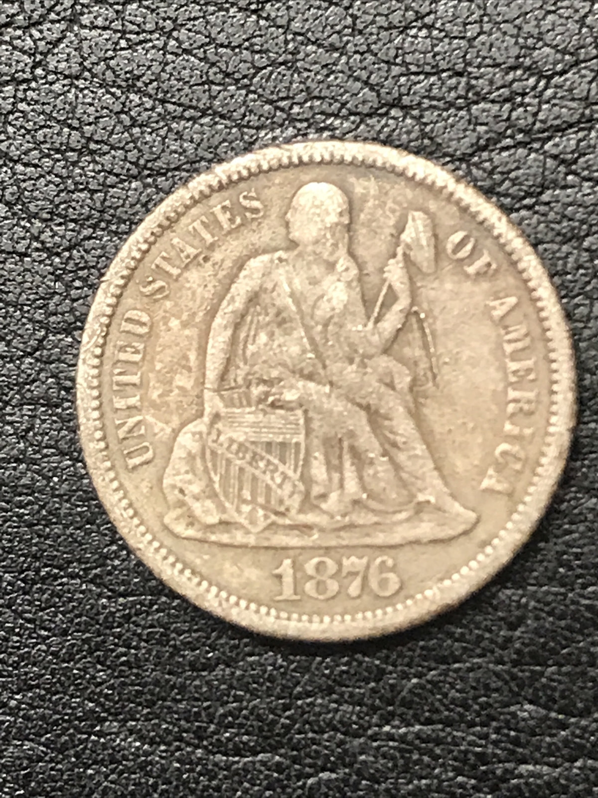 1876 CC Seated Liberty Dime 10 Cents Silver Coin #92290