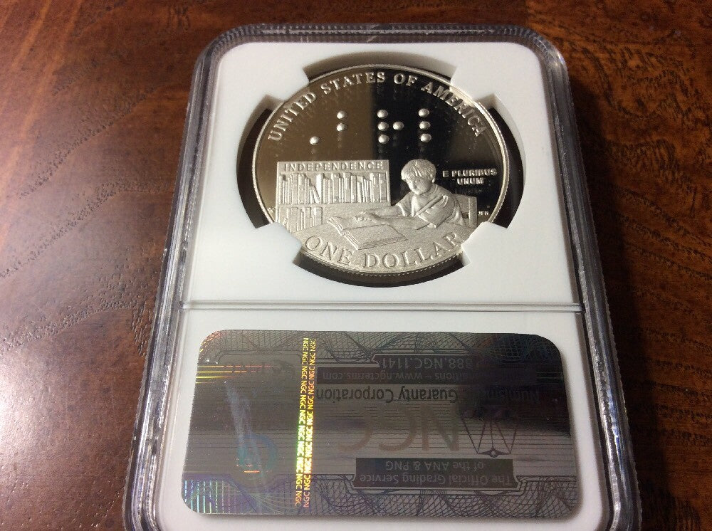 2009 Louis Braille Proof Silver Dollar PF69 NGC PF 69 Ultra Cameo UC