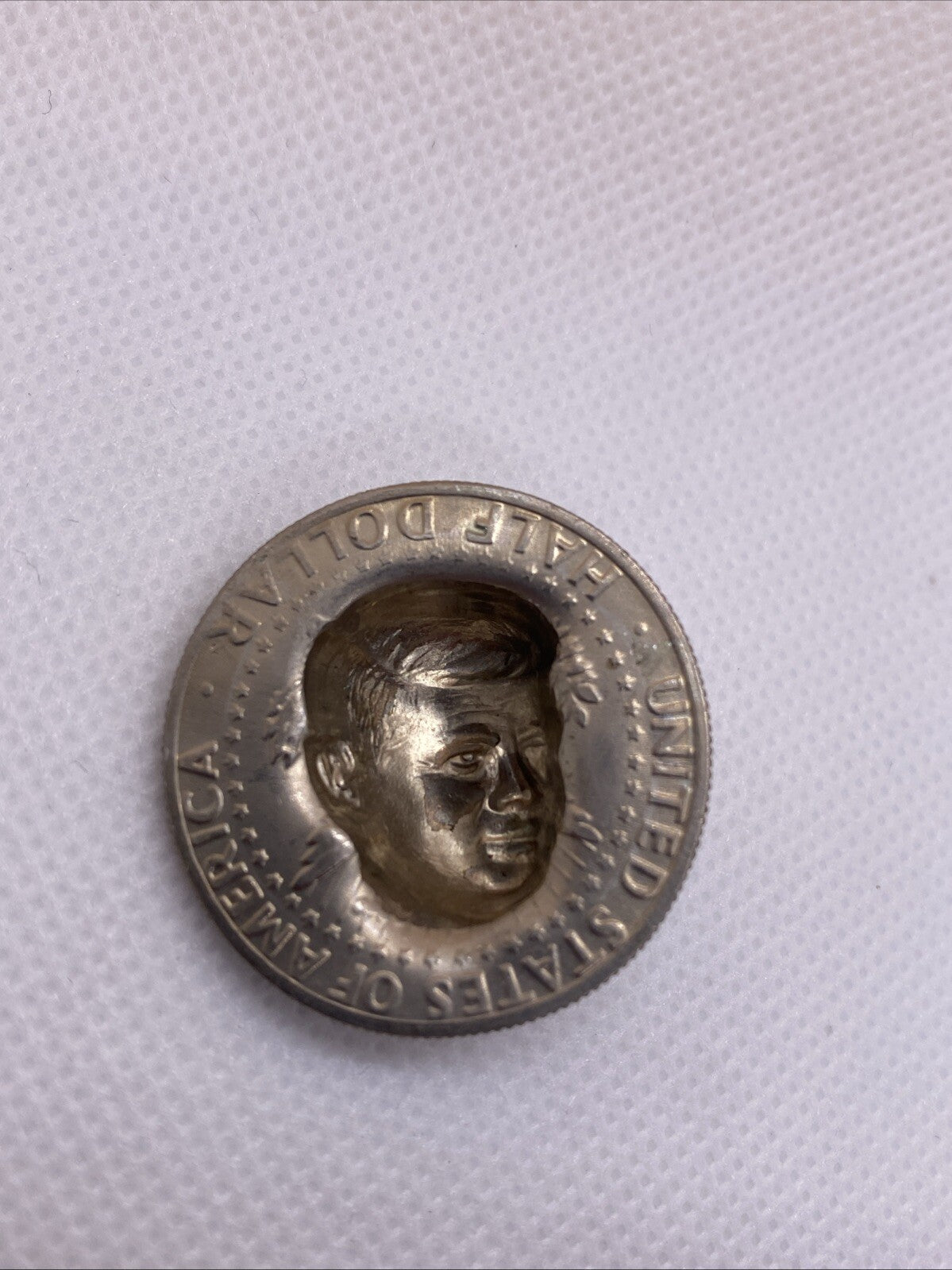 1974 Kennedy Half Dollar 3-D Pop Out Repousse Coin #5678-10