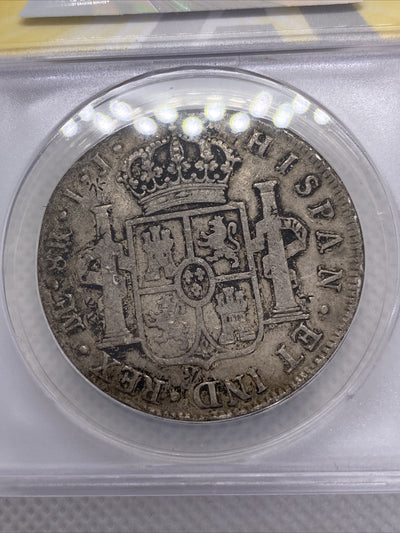 1797 8 Reales Lima Peru Spanish Colonial Anacs F15 Details Chop Marks Charles IV