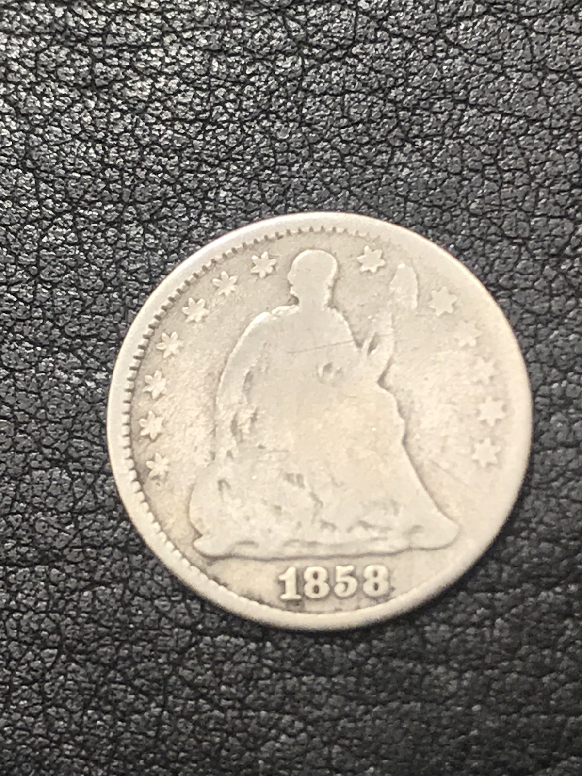 1858 Seated Liberty Half Dime H10 5C Silver Coin #56755