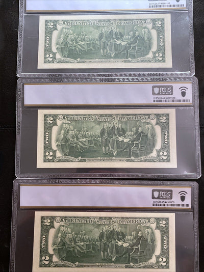 2017  $2 Star Notes 1941-C* PCGS Two 67 PPQ and One 68 PPQ Consecutive 3 * Notes
