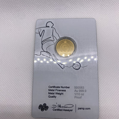 2023 Gold  1/10th OZ Gold Niue Fernando Hierro PAMP Very Low Mintage & RARE