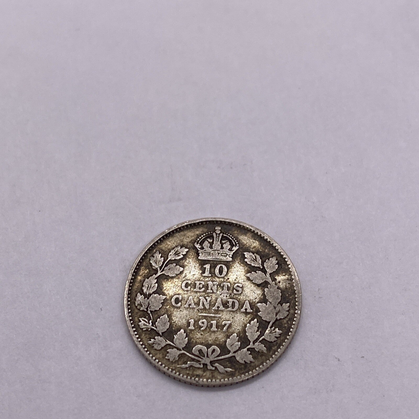 1917 Canada 10 Cent Dime Silver Coin George V  Silver Coin #1249-10
