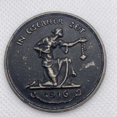 1916 Iron Medal  "gold I gave to resist" "Iron I take for honor" Unique #6798-10