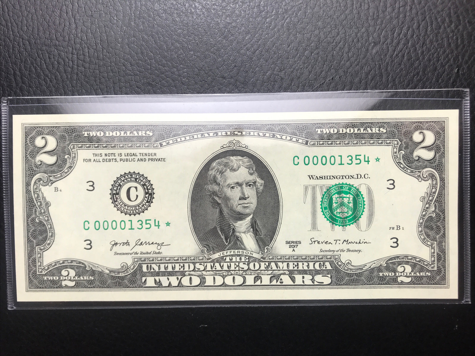 $2 Rare Uncirculated Low FOUR (4) Digits  ⭐️ STAR NOTE ⭐ 1354*