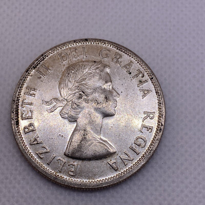 1958 CANADIAN SILVER DOLLAR BEAUTIFUL CANADA SILVER COIN #4700-10