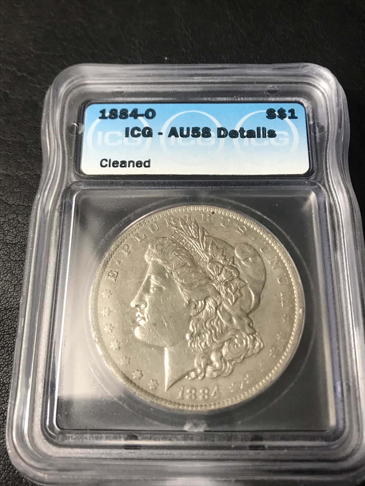 1884 O Morgan Silver Dollar ICG AU58 Det. Silver Coin #3402