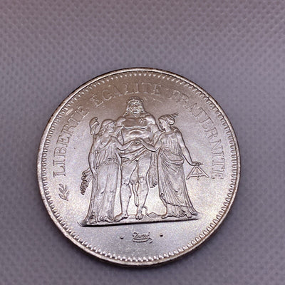 1976 France 50 Francs Silver Coin 50 Fr. Uncirculated Silver Coin #1287-10