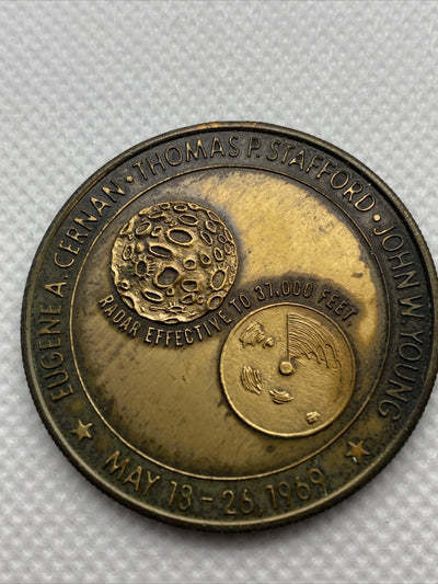 1969 Apollo 10 Commemorative Bronze 1.5” Medal Space Exploration Medal