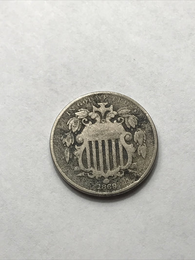 1869 Shield Nickel Great Beautiful Coin #EE1869