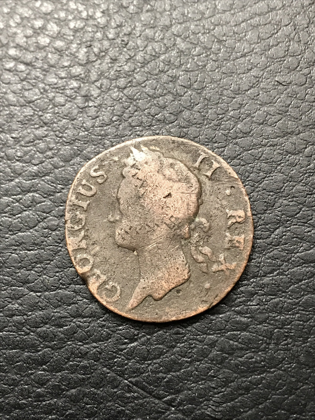 1742 COPPER 1/2 PENNY HIBERNIA GEORGE II BEAUTIFUL RARE COIN FARTHING - #1742-RR