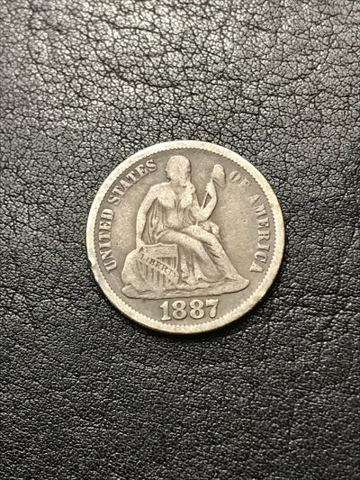 1887 Seated Liberty Dime Silver Coin #6590