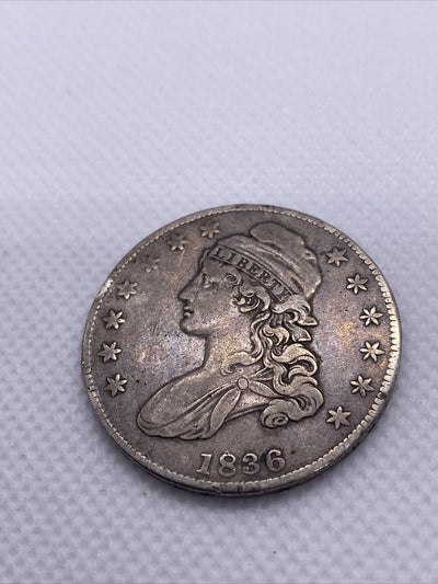 1836 Capped Bust Half Dollar Lettered Edge Silver 50c Beautiful Toning