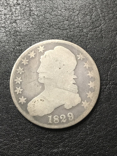 1829 Capped Bust Half Dollar 50c Lettered Edge Silver Coin #899