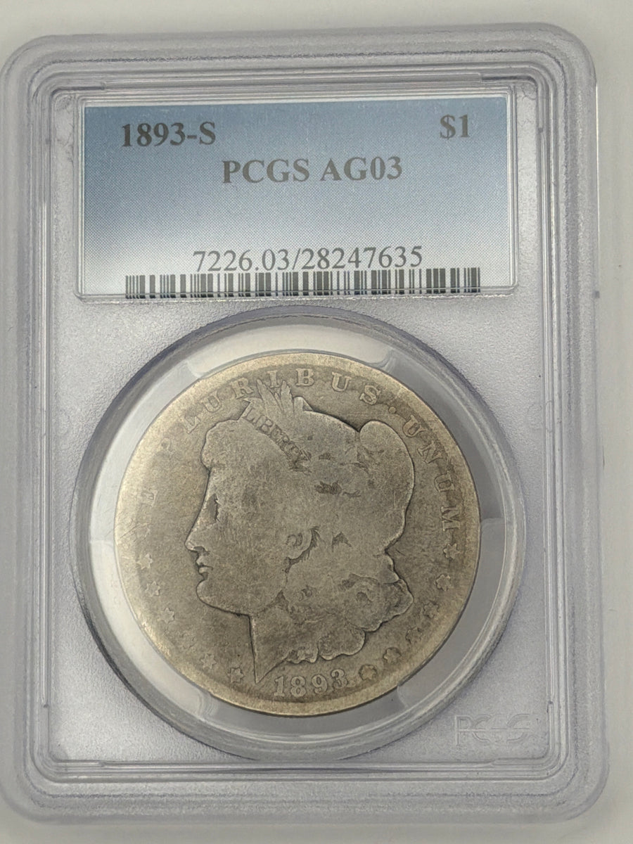 1893-S Morgan Silver Dollar – PCGS AG3 | Key Date Morgan Dollar Rarity