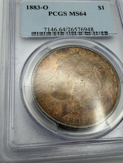 1883-O Morgan Silver Dollar – PCGS MS64 | New Orleans Mint Classic Toning