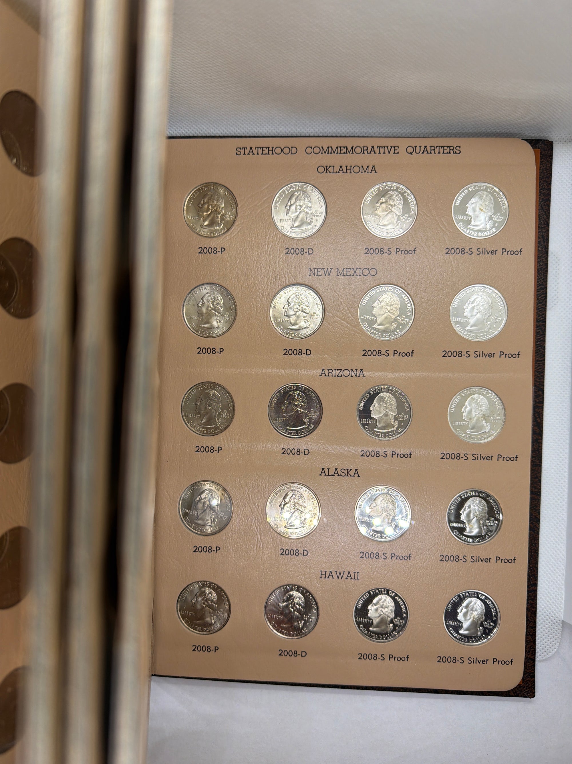 1999–2008 Full Silver State Quarter Set – 200 BU PDSS Coins in Two Dansco Albums | 50 Silver Coins Included