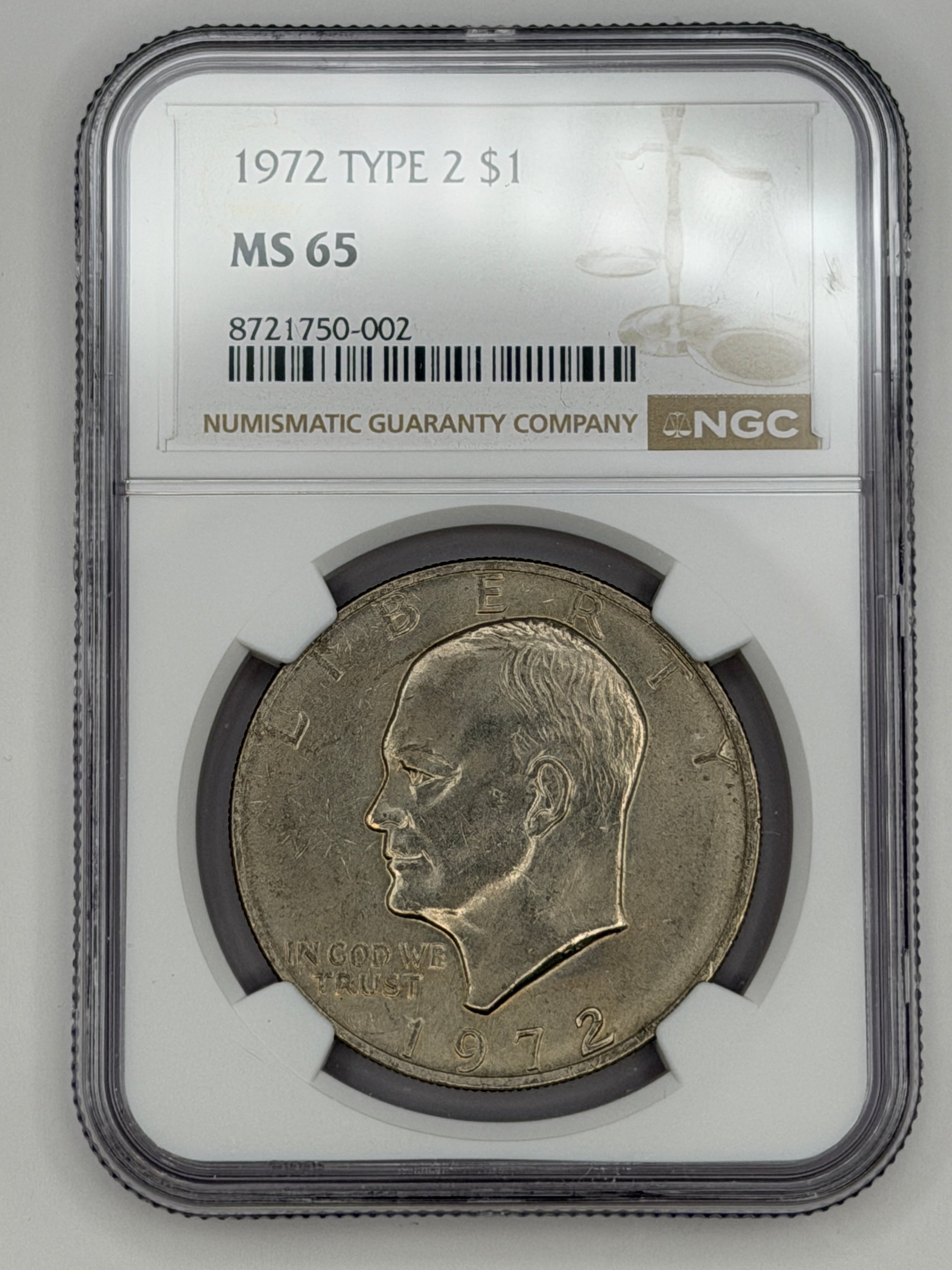 1972 Eisenhower Dollar Type 2 NGC MS65 – Premium Grade Scarce Ike Variety