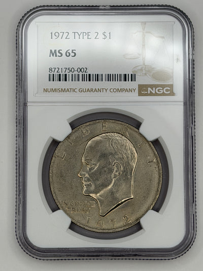 1972 Eisenhower Dollar Type 2 NGC MS65 – Premium Grade Scarce Ike Variety