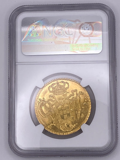 1770 R Brazil 6400 Reis Gold Coin – NGC MS64 | Rare Colonial Brazil Gold
