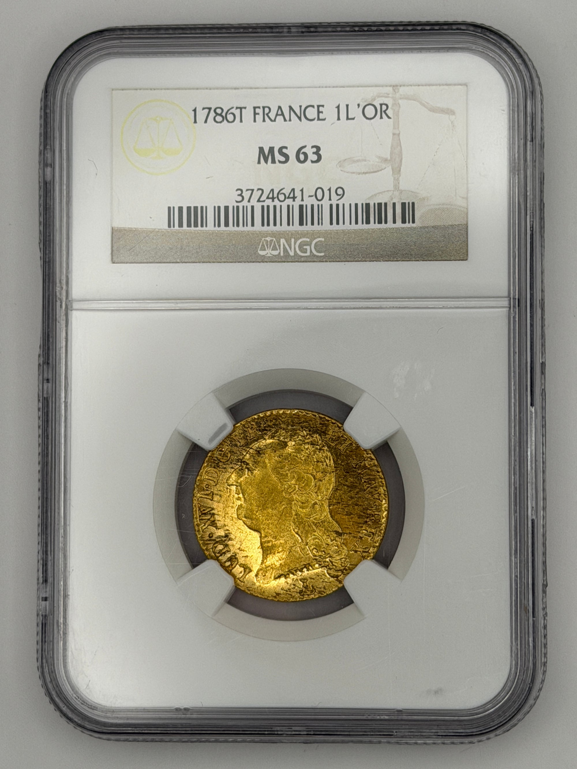 1786-T France 1 Louis d'Or Gold Coin – NGC MS63 | Louis XVI Pre-Revolution Gold