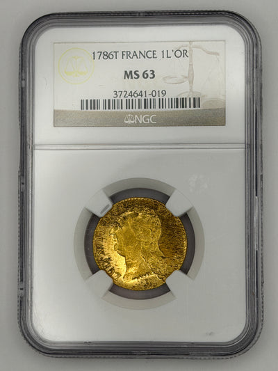 1786-T France 1 Louis d'Or Gold Coin – NGC MS63 | Louis XVI Pre-Revolution Gold