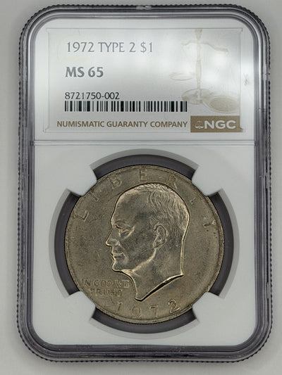 1972 Eisenhower Dollar Type 2 NGC MS65 – Premium Grade Scarce Ike Variety