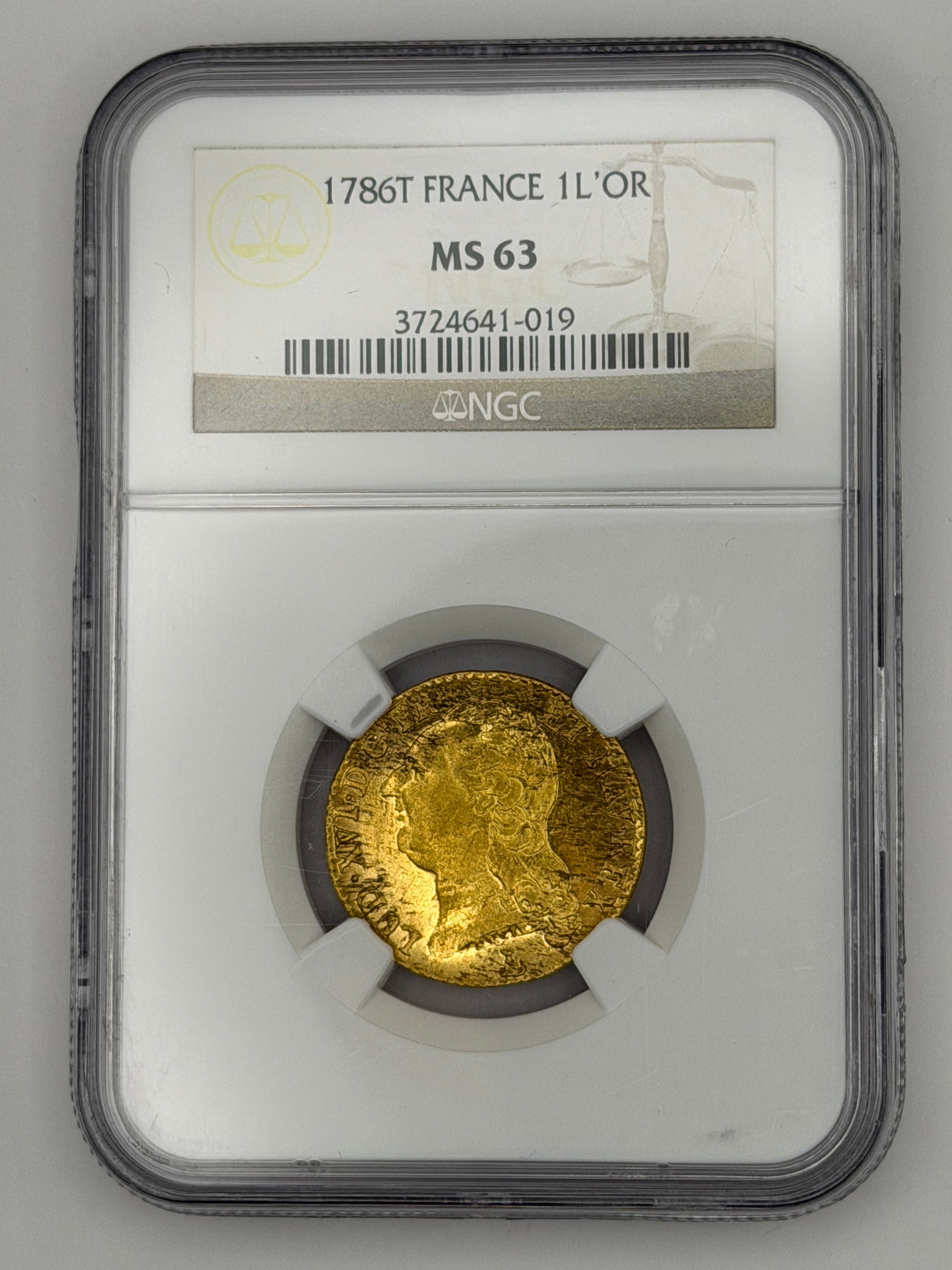 1786-T France 1 Louis d'Or Gold Coin – NGC MS63 | Louis XVI Pre-Revolution Gold