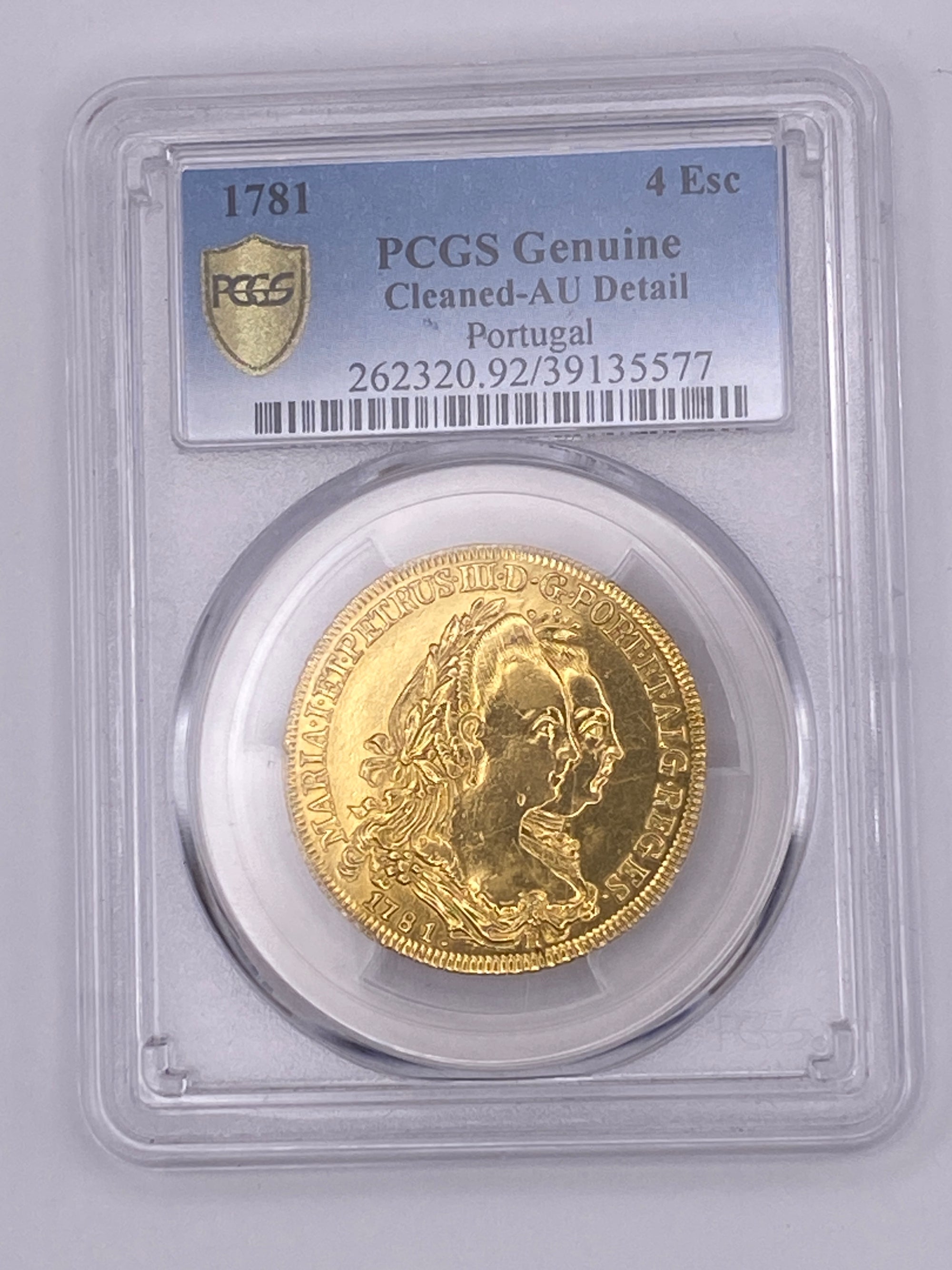 1781 R Portugal 4 Escudos Gold Coin – PCGS AU Details | Colonial Era Gold