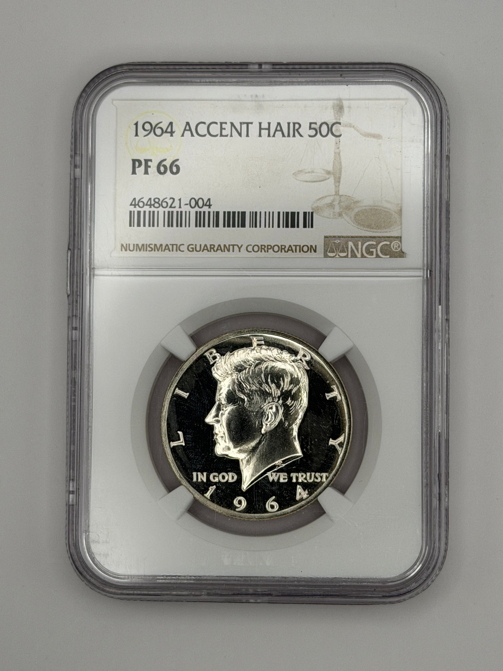 1964 Kennedy Half Dollar Accent Hair – NGC PF66 | Early Proof Variety Silver