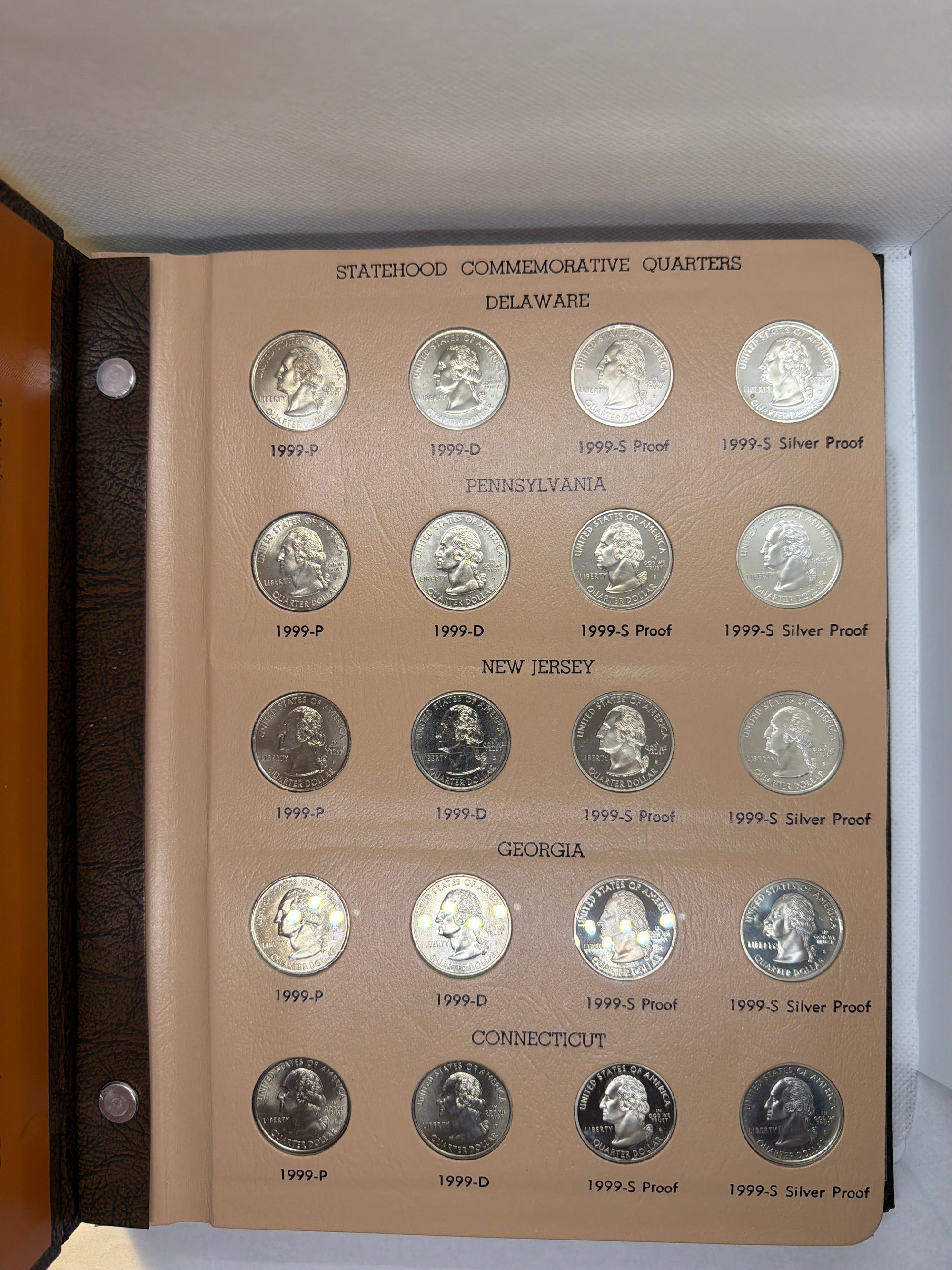 1999–2008 Full Silver State Quarter Set – 200 BU PDSS Coins in Two Dansco Albums | 50 Silver Coins Included
