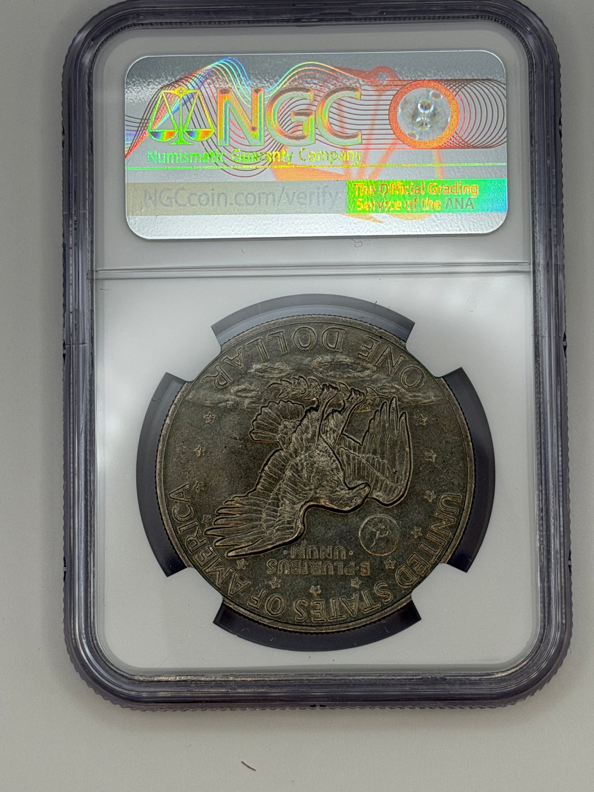 1972 Eisenhower Dollar Type 2 NGC MS63 – Key Philadelphia Mint Variety Ike Dollar #750-001