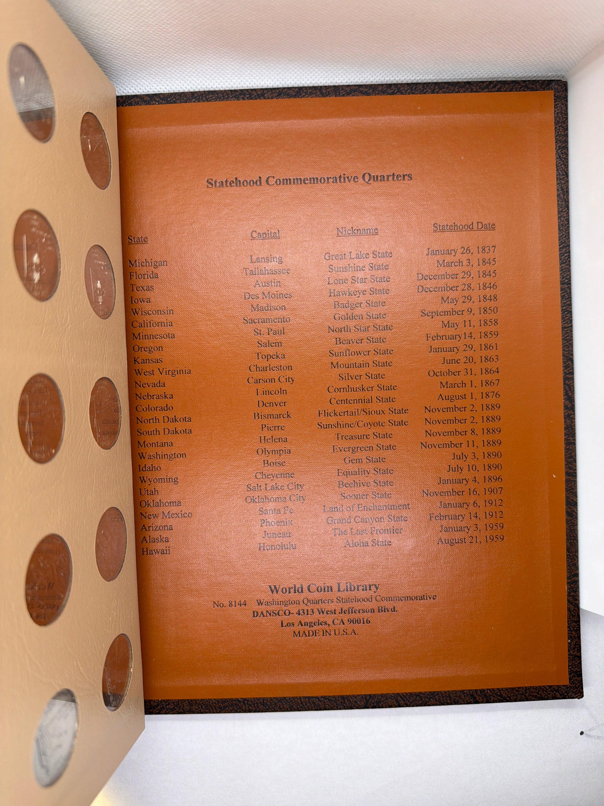 1999–2008 Full Silver State Quarter Set – 200 BU PDSS Coins in Two Dansco Albums | 50 Silver Coins Included