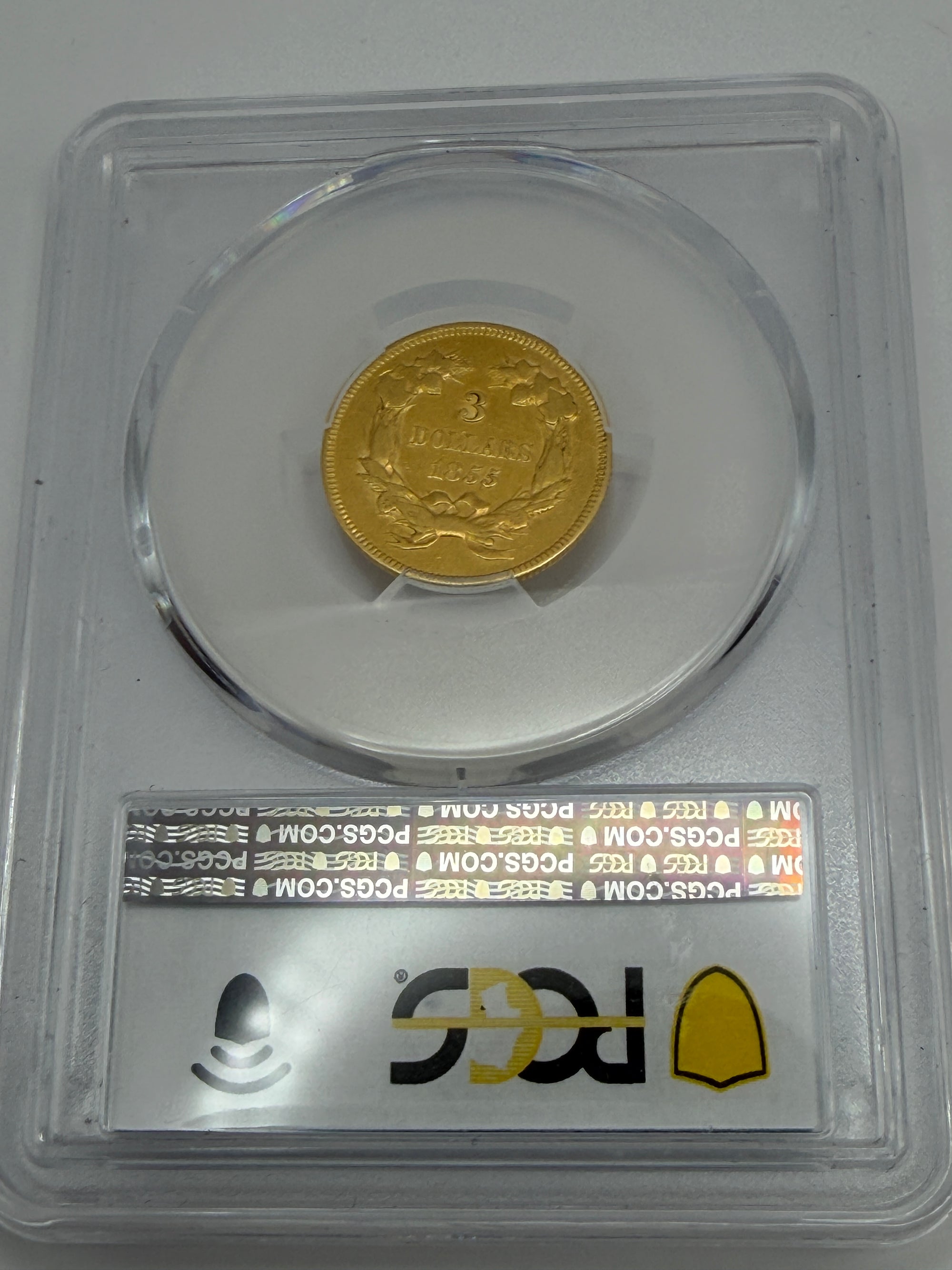 1855 $3 Gold Princess Head – PCGS VF35 | Rare Type Coin