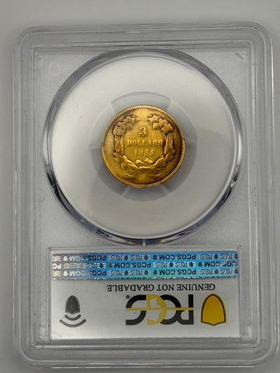 1855 $3 Gold Princess Head – PCGS VG Details | Rare Early U.S. Gold Type Coin