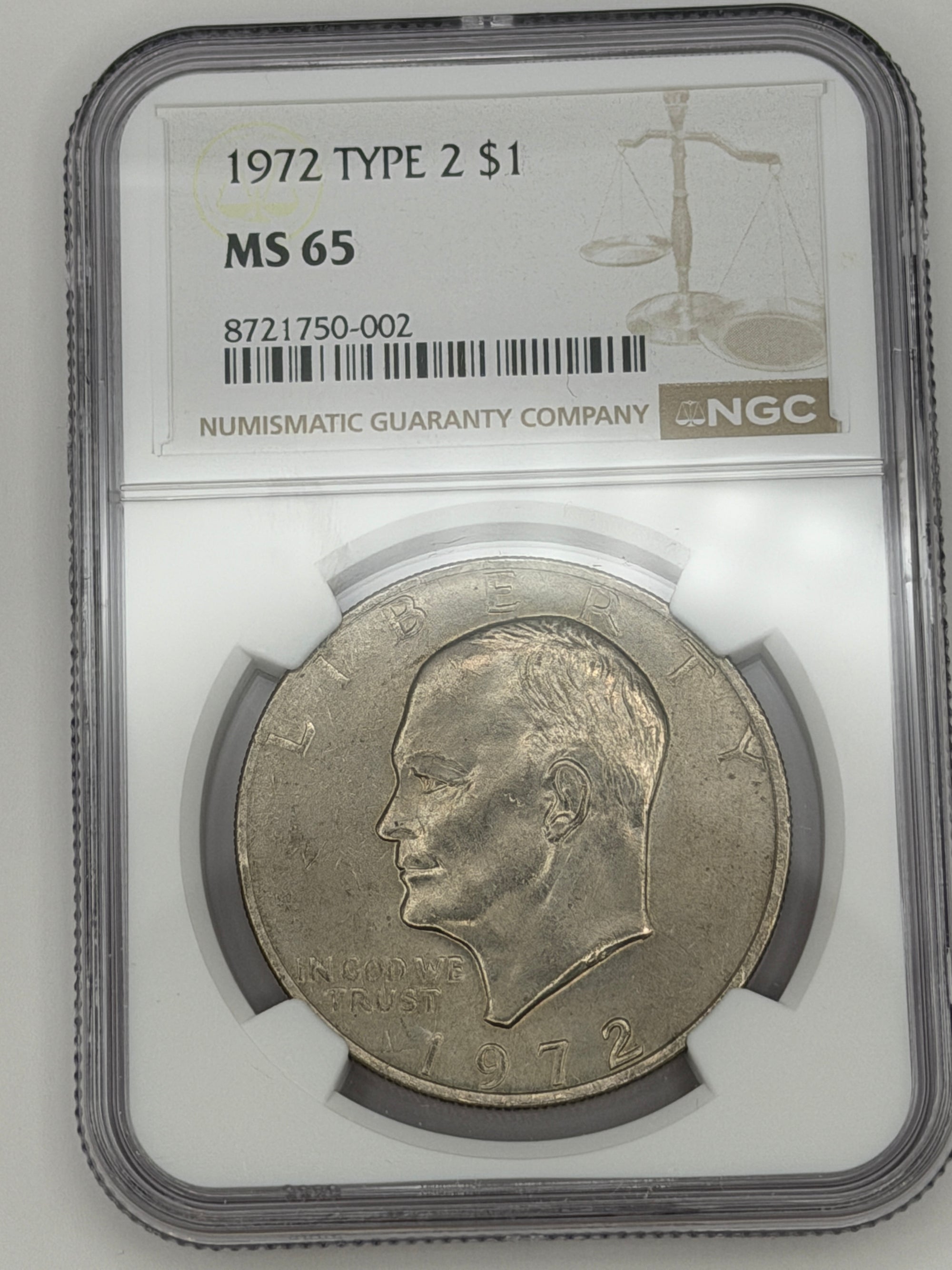 1972 Eisenhower Dollar Type 2 NGC MS65 – Premium Grade Scarce Ike Variety