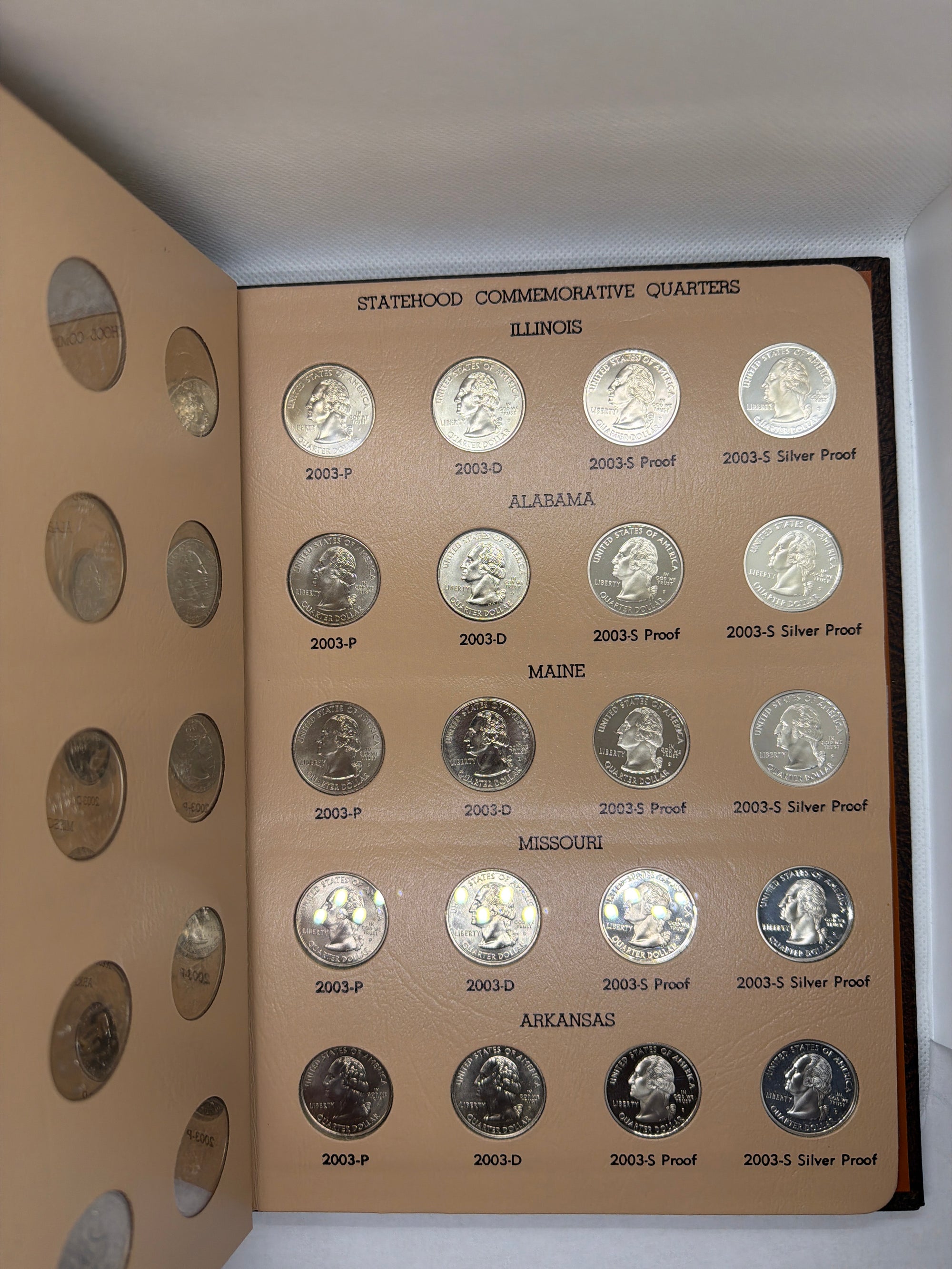 1999–2008 Full Silver State Quarter Set – 200 BU PDSS Coins in Two Dansco Albums | 50 Silver Coins Included