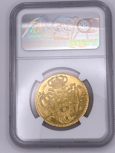 1770 R Brazil 6400 Reis Gold Coin – NGC MS64 | Rare Colonial Brazil Gold