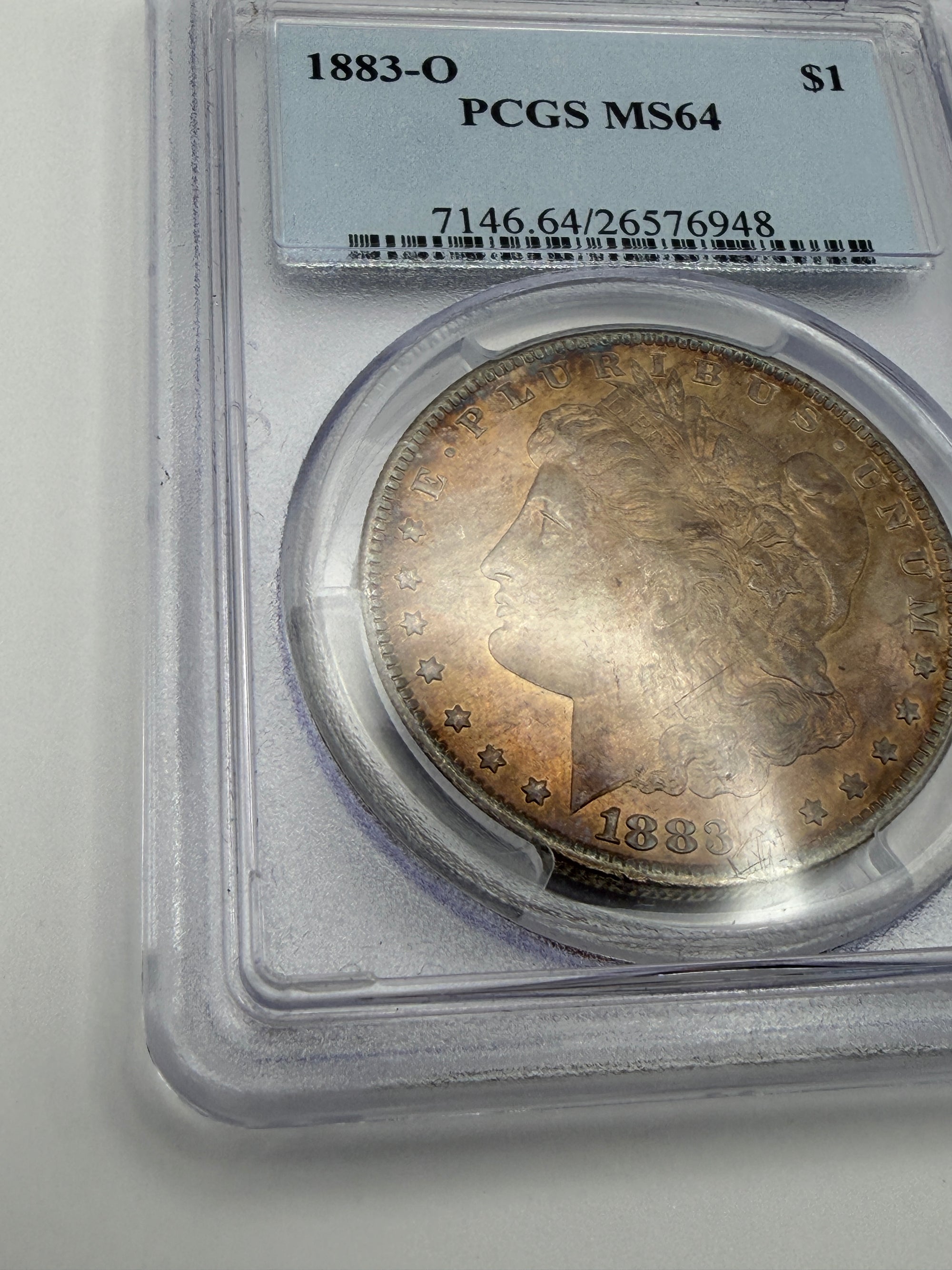 1883-O Morgan Silver Dollar – PCGS MS64 | New Orleans Mint Classic Toning