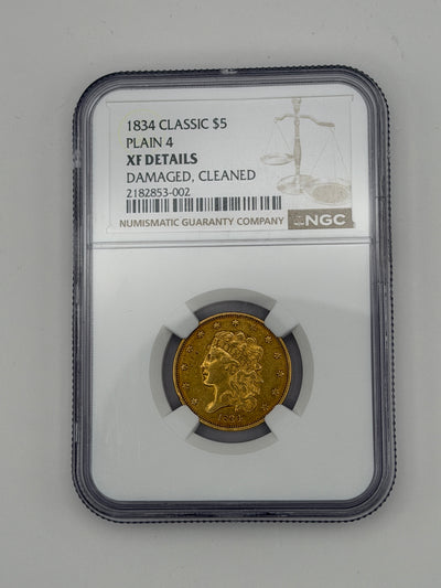 1834 $5 Classic Head Gold Half Eagle – NGC XF Details | Historic Early U.S. Gold Coin