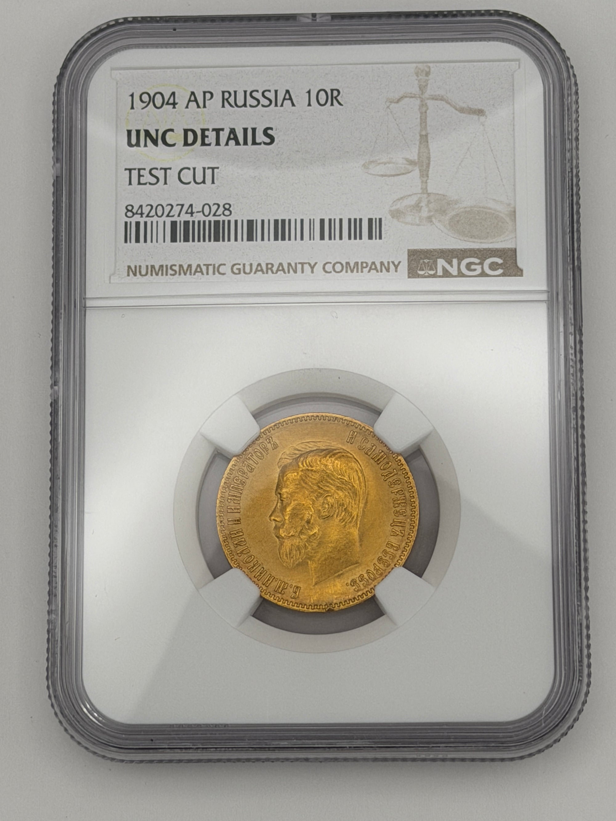 1904 AP Russia 10 Roubles NGC UNC Details