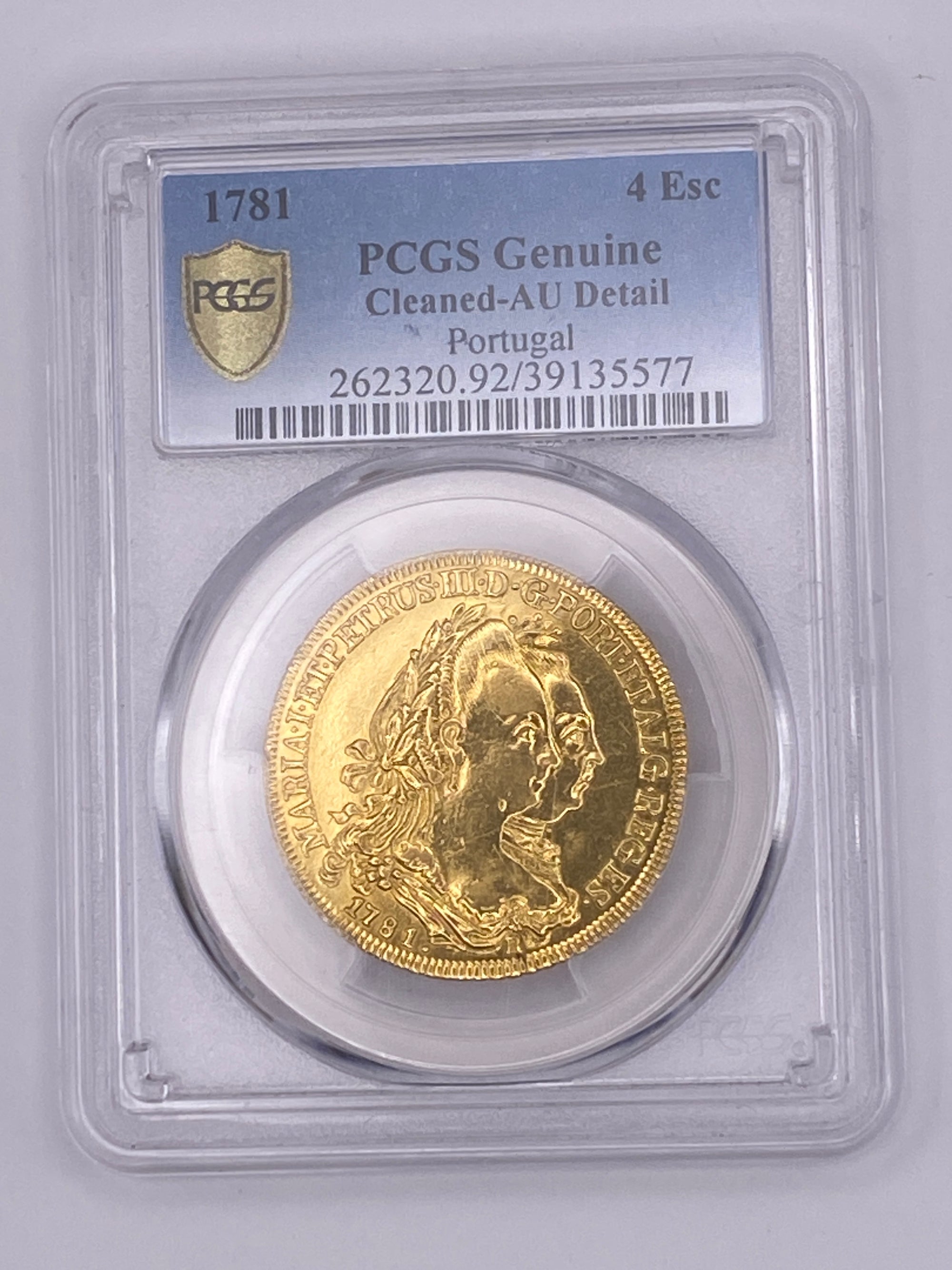 1781 R Portugal 4 Escudos Gold Coin – PCGS AU Details | Colonial Era Gold