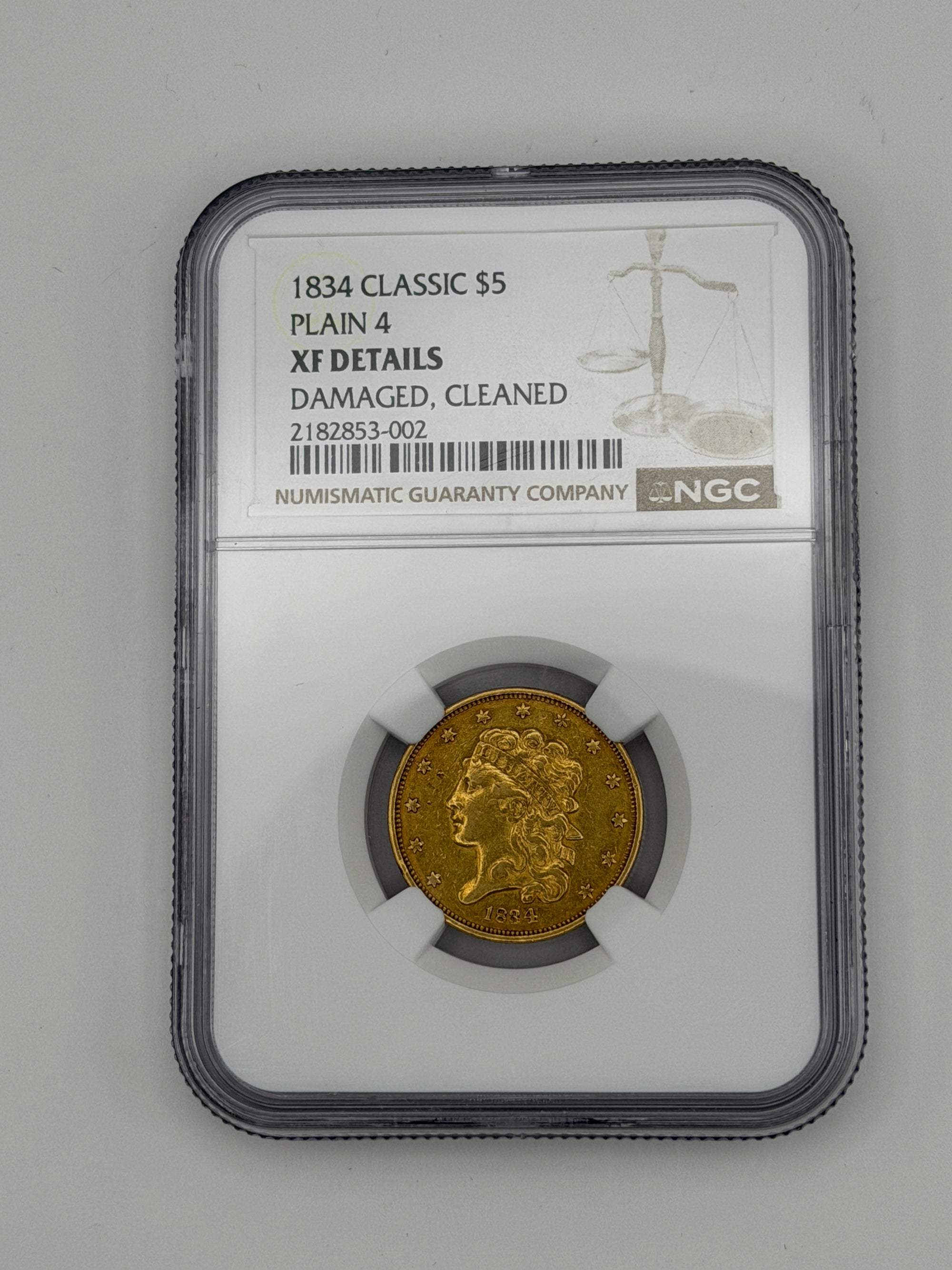 1834 $5 Classic Head Gold Half Eagle – NGC XF Details | Historic Early U.S. Gold Coin