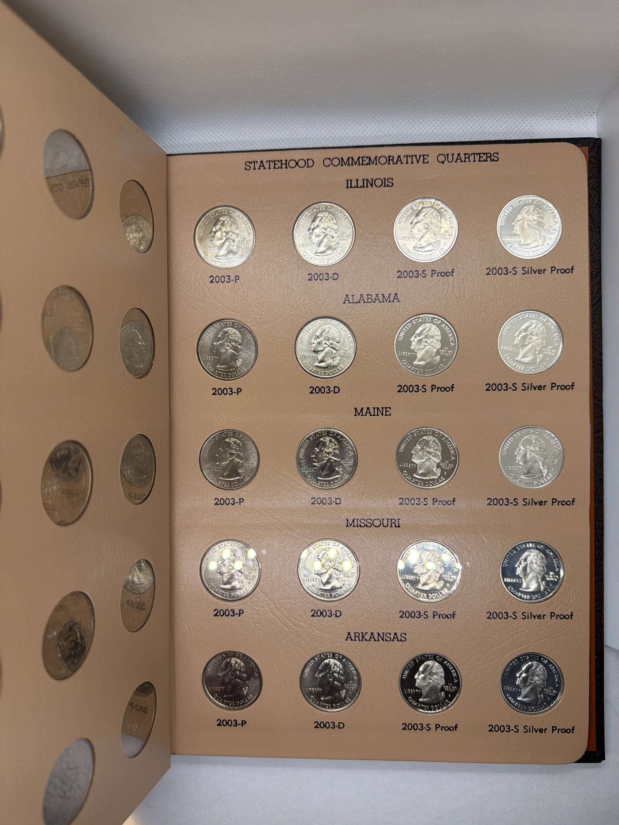 1999–2008 Full Silver State Quarter Set – 200 BU PDSS Coins in Two Dansco Albums | 50 Silver Coins Included