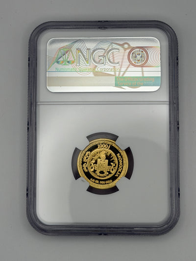 1995 Mongolia 1000 Tugrik Tögrög Gold Proof – Railroad – NGC PF69 Ultra Cameo