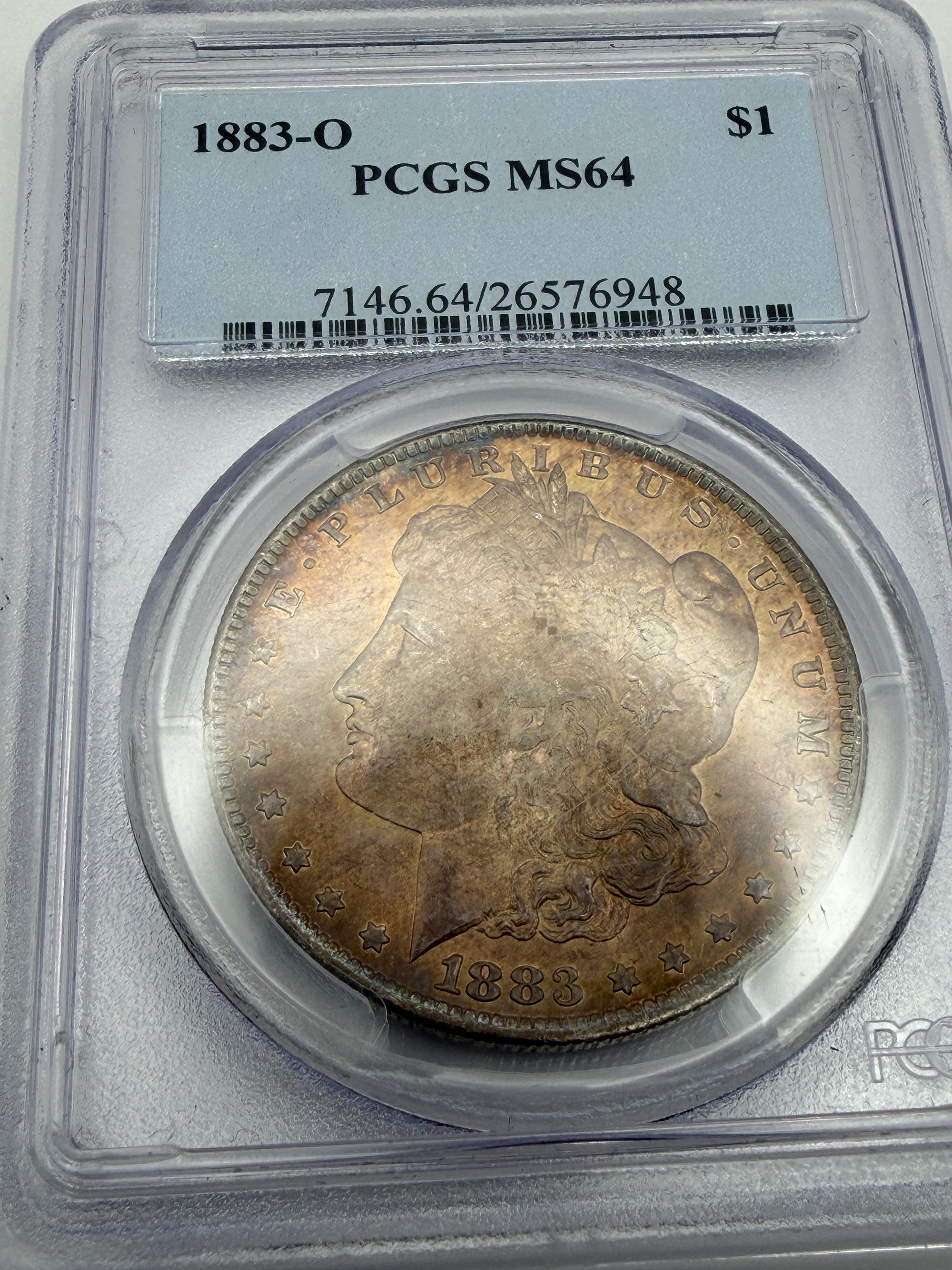 1883-O Morgan Silver Dollar – PCGS MS64 | New Orleans Mint Classic Toning