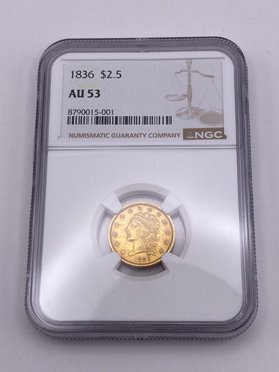 1836 $2.50 Classic Head Gold Quarter Eagle – NGC AU53 | Early U.S. Gold
