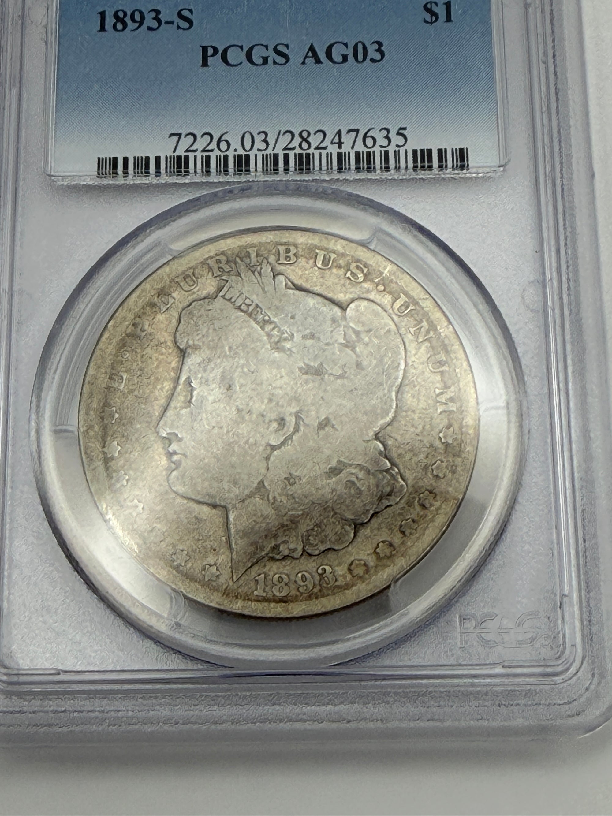 1893-S Morgan Silver Dollar – PCGS AG3 | Key Date Morgan Dollar Rarity