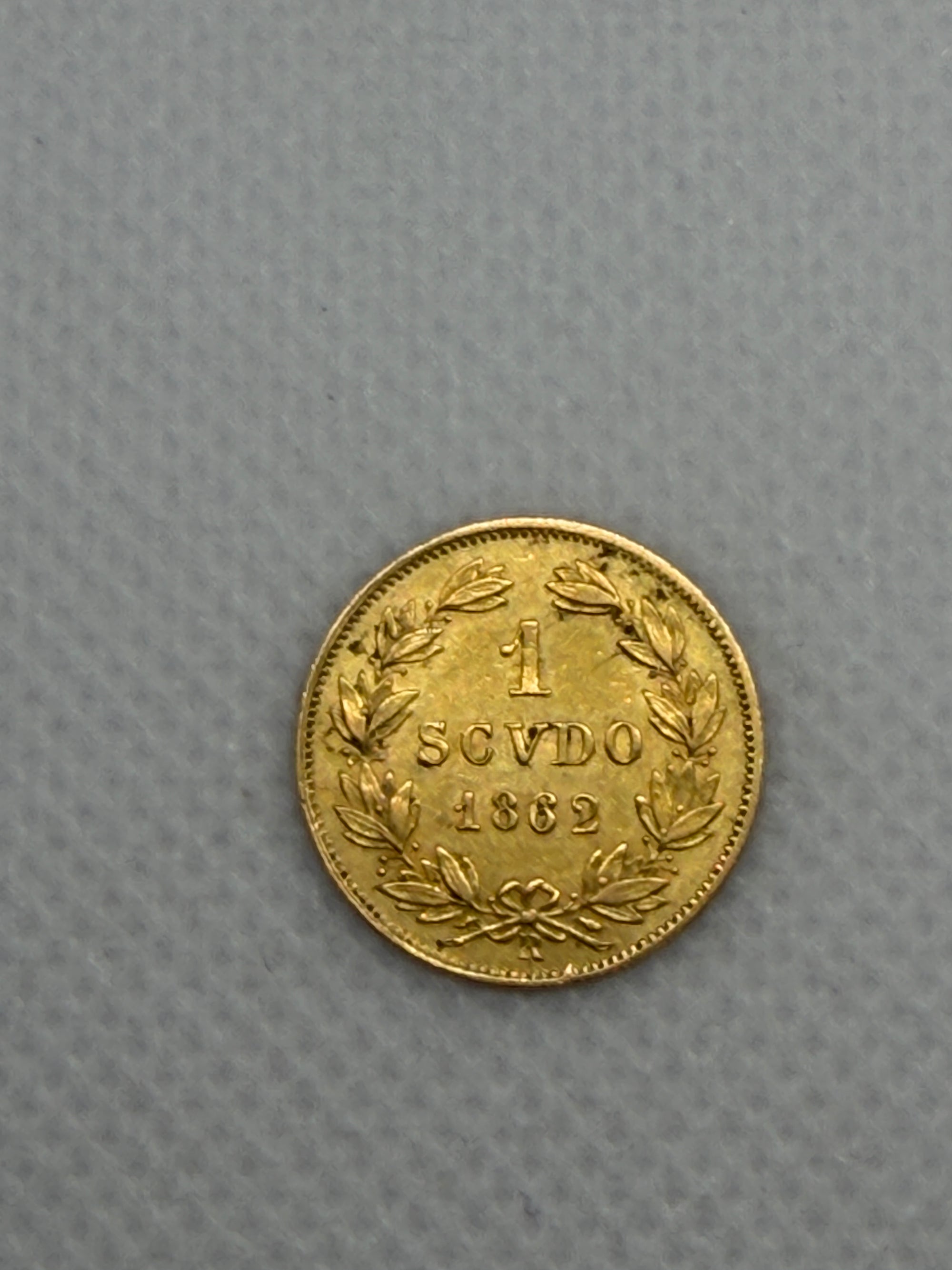1862 1 Scudo Gold Coin – Papal States Gold Scudo, Pope Pius IX Pre-Unification